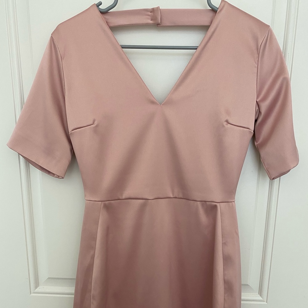 Missguided pink silk like mini dress